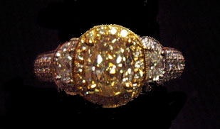 Canary and White Diamond Rings