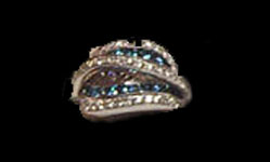 Blue and White Diamond Rings